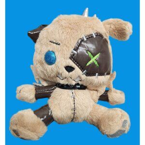 Monster High Zombie Puppy Plush Toy With Faux Leather Details & Silver Bow